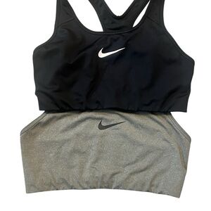 Nike Black & Gray Dri-FIT Sports Bra